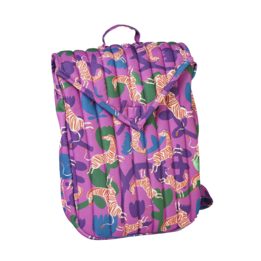 Purple camp Zebra printed quilted backpack LQ Milano
