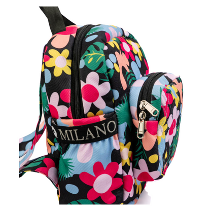 Stylish Flower vally backpack with quilted pocket LQ Milano